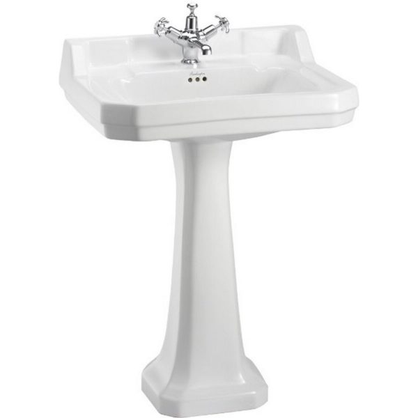 Burlington Edwardian tvättställ 61 cm på normalhög piedestal Burlington Edwardian tvättställ 61 cm på normalhög piedestal