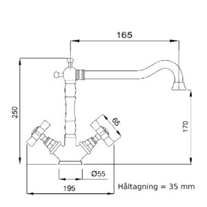 Princeton tvättställsblandare 834