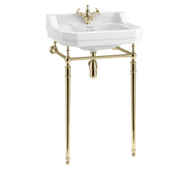 Edwardian 56 cm med förhöjd metallställning guldfärg