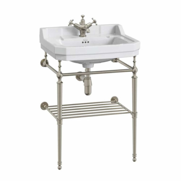 Edwardian 61 med metallställning och hylla borstad nickel