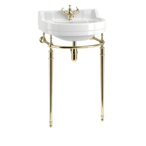 Metallställning förhöjd guldfärgad