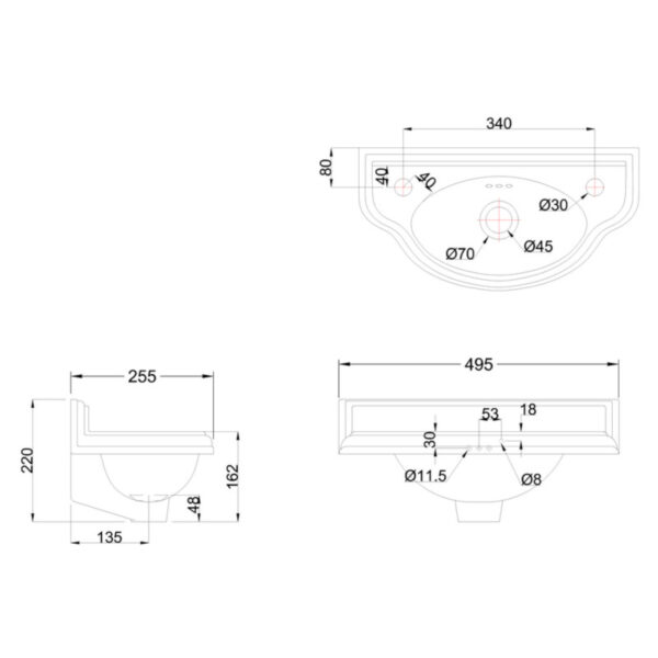 Mått med två hål Mått med två hål