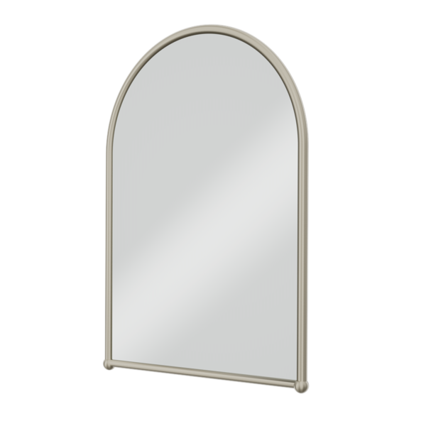 Burlington spegel rundad ovankant, borstat nickel