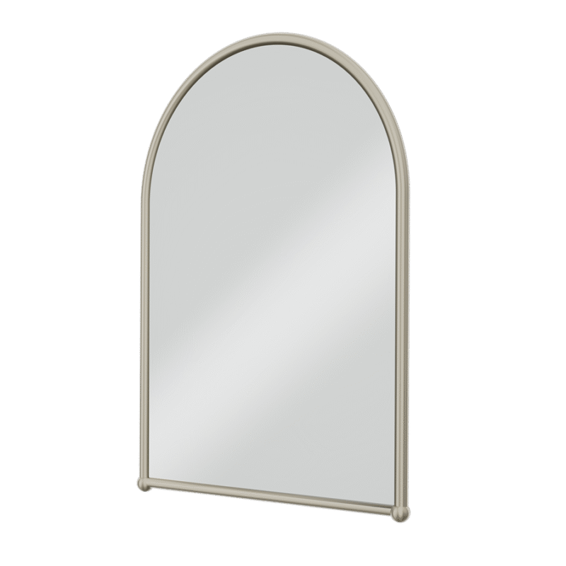 Burlington spegel rundad ovankant, borstat nickel