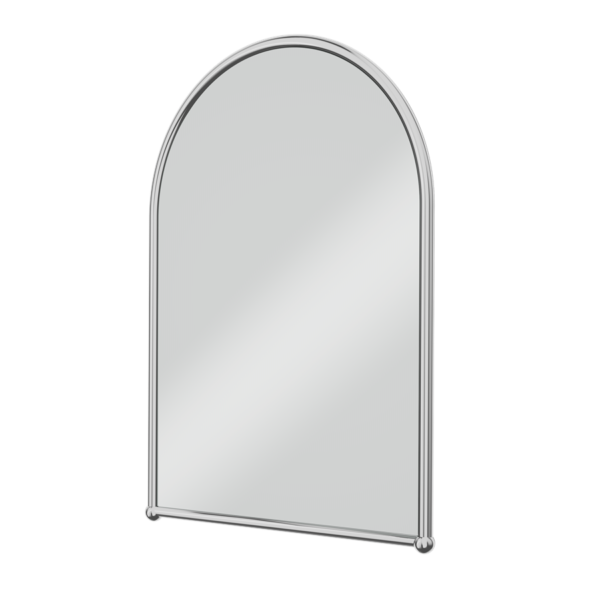 Burlington spegel rundad ovankant, krom