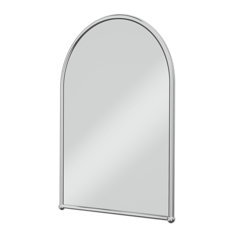 Burlington spegel rundad ovankant, krom