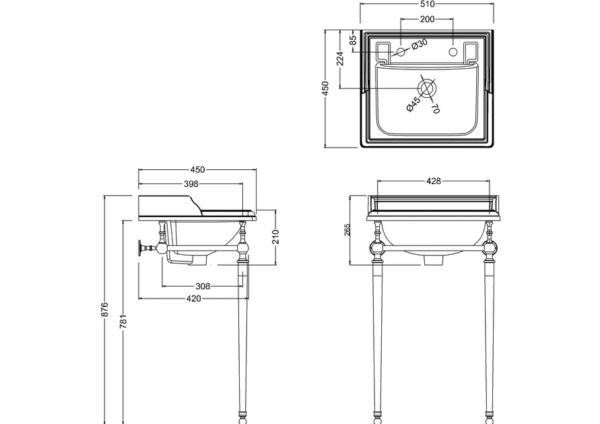 Burlington Classic tvättställ 50 cm