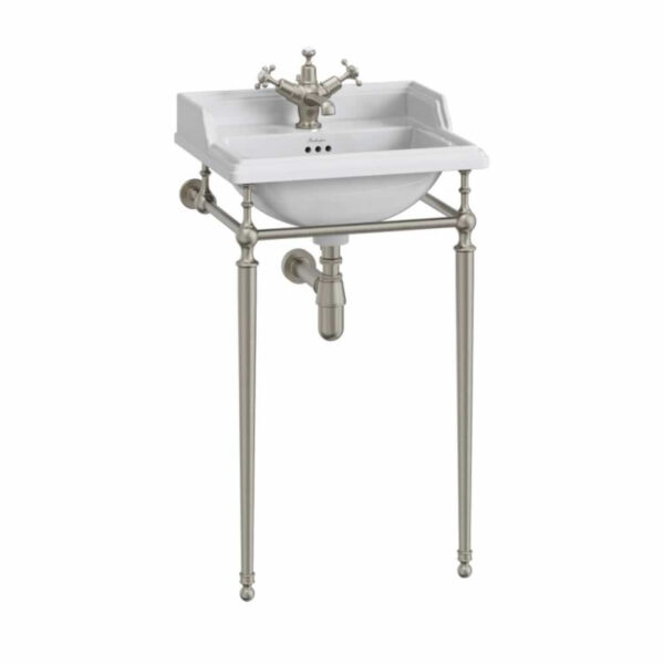 Burlington Classic tvättställ 50 cm med borstad nickel ställning