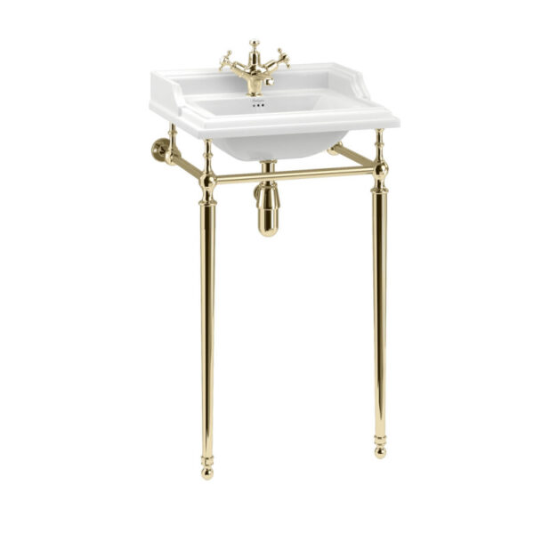Burlington Classic tvättställ 50 cm med guldfärgad ställning