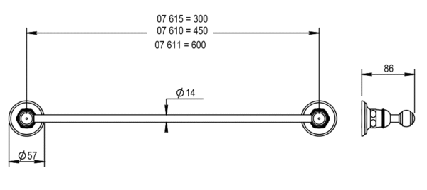 Horus handduksstång 07.611