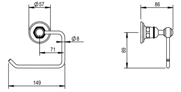 Horus toalettrullehållare 07.618