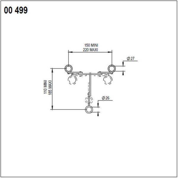 Stödtriangel till Horus badkarsblandare