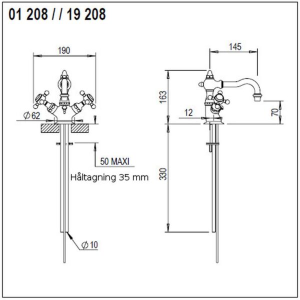 Tvättställsblandare 01.208 / 19.208