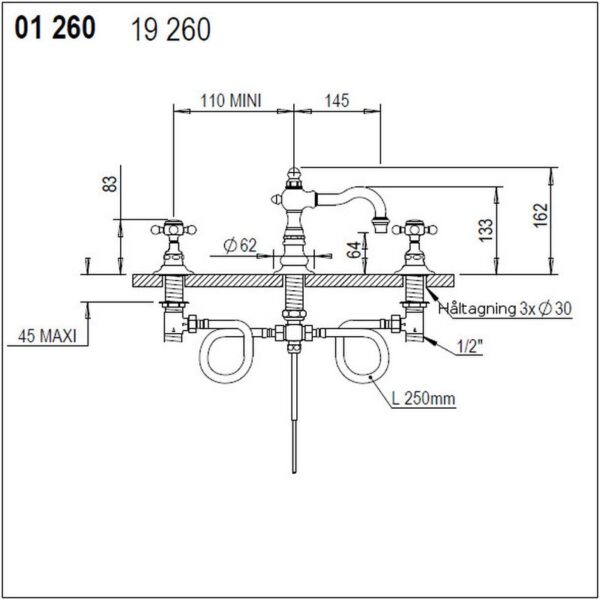 Tvättställsblandare 01.260 / 19.260 Tvättställsblandare 01.260 / 19.260
