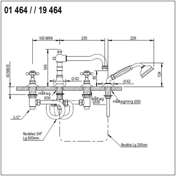 Badkarsblandare 01.464 / 19.464