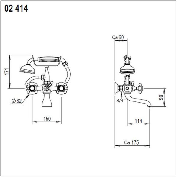 Eloise badkarsblandare 02.414