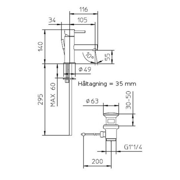 Digit tvättställsblandare 103010