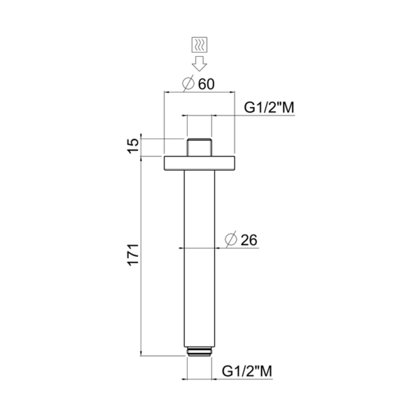 20126C15_web Takrör för duschsil 20126C15