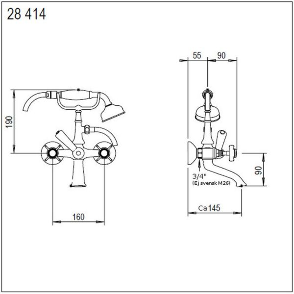 Coventry badkarsblandare 28.414 Coventry badkarsblandare 28.414