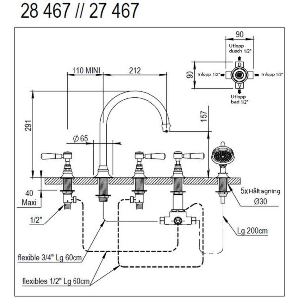 Coventry badkarsblandare 28.467 Coventry badkarsblandare 28.467