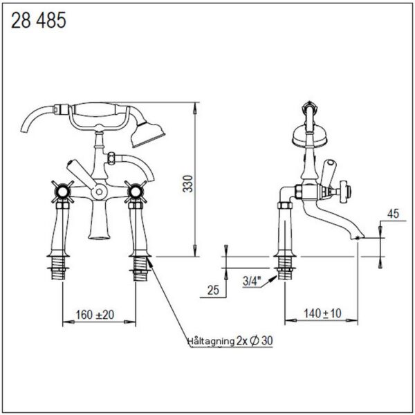 Coventry badkarsblandare 28.485