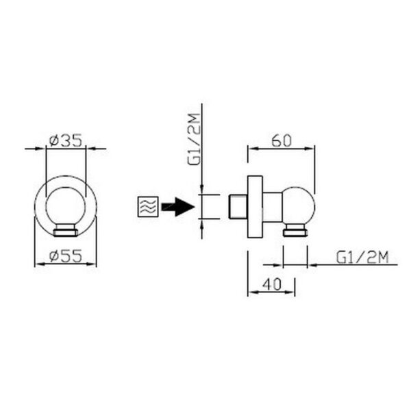 Väggenomföring Classic för dusch 33630