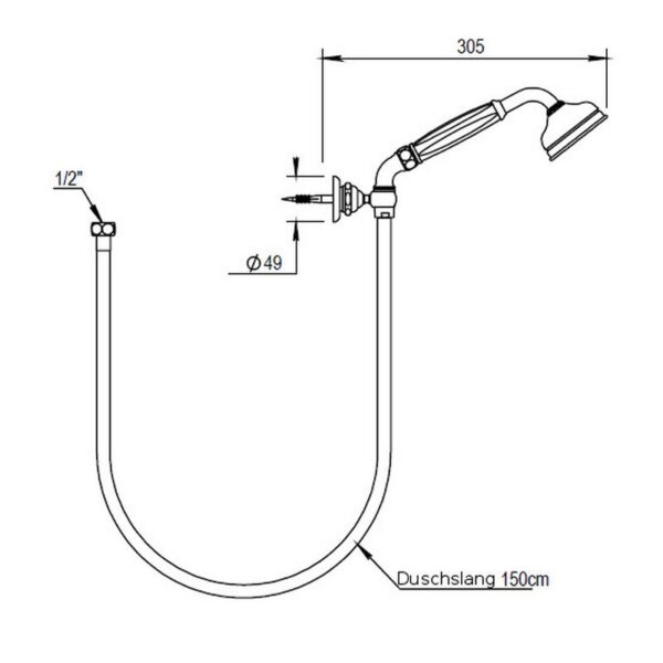 Ascott handdusch 62.582 mått