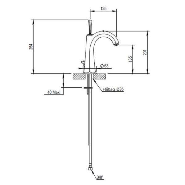 Ascott tvättställsblandare 65.708 mått