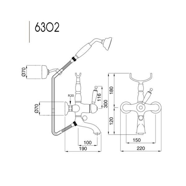 Oxford badkarsblandare 6302