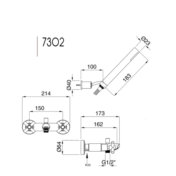 Rodos badkarsblandare 7302