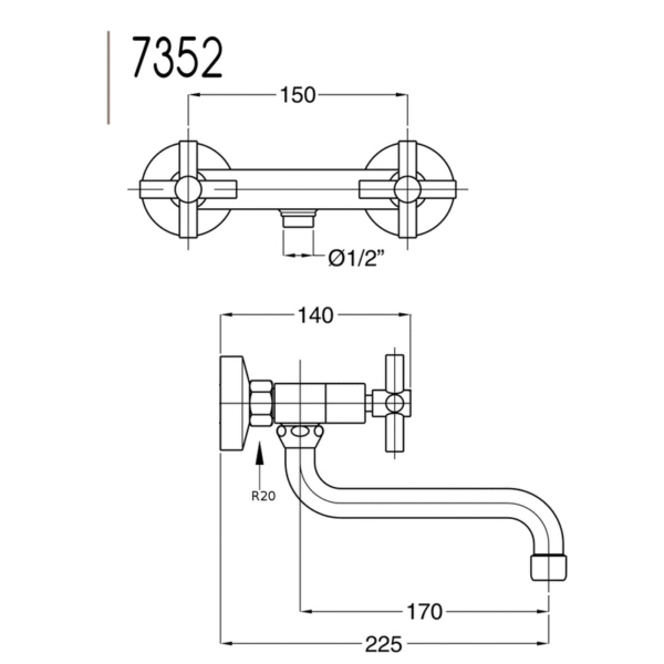 Rodos inbyggnadsblandare 7352