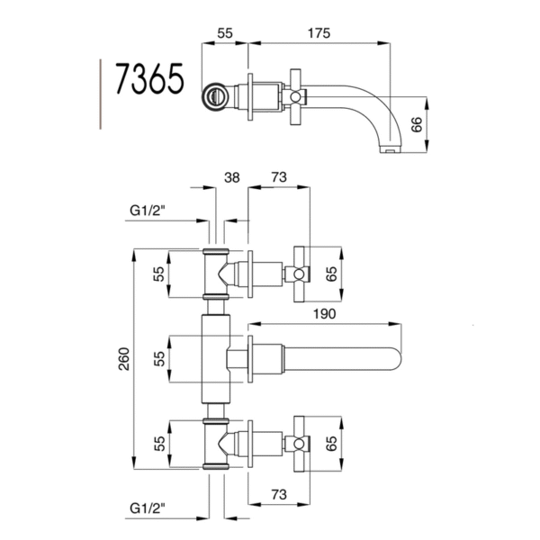 Rodos inbyggnadsblandare 7365 Rodos inbyggnadsblandare 7365