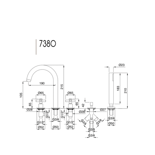 Rodos badkarsblandare 7380
