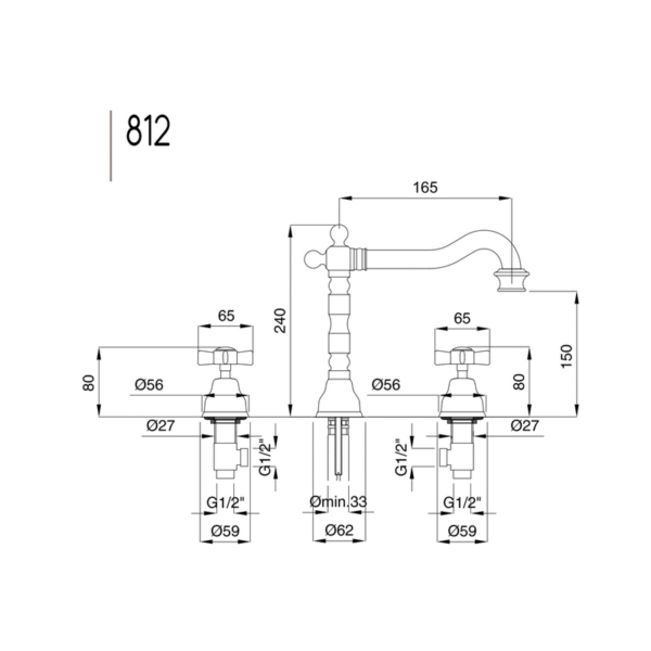 Princeton tvättställsblandare 812