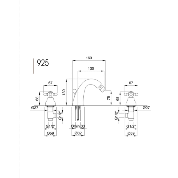 Lady bidéblandare 925 mått