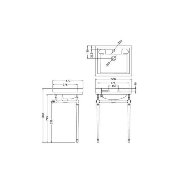 Burlington Clean tvättställ 58 cm