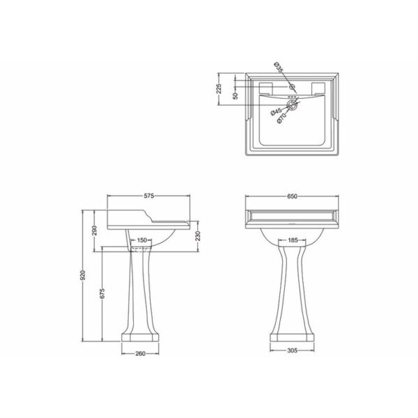 Burlington Classic tvättställ 65 cm Burlington Classic tvättställ 65 cm