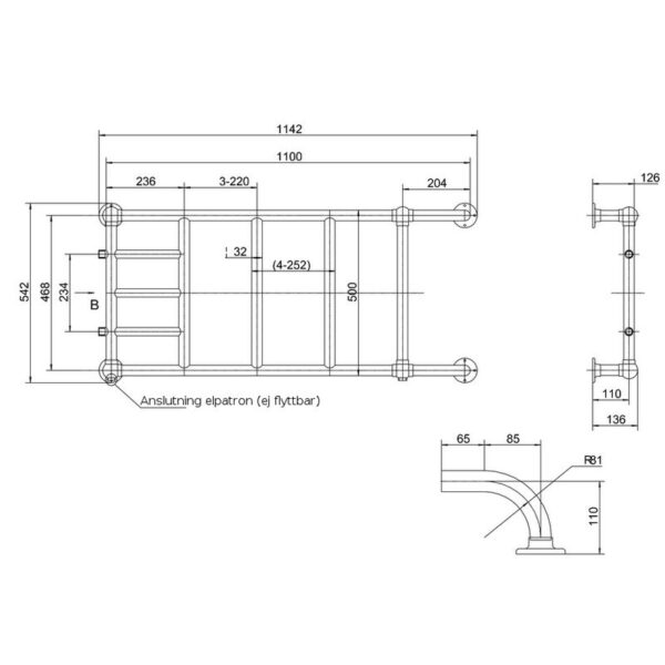 Chaplin handdukstork BUR-R12CHR Chaplin handdukstork BUR-R12CHR