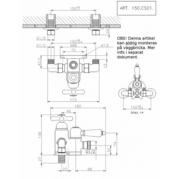 Croisette duschtermostat 150