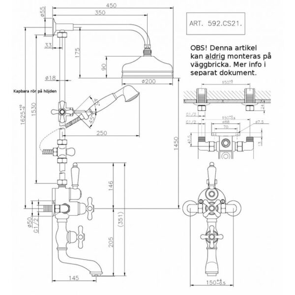 Croisette duschset med badkarspip 592