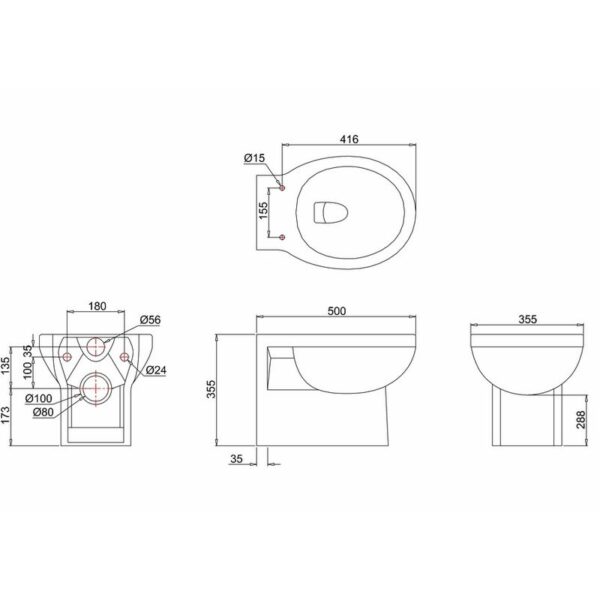 Burlington vägghängd toalett BUR-P10