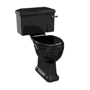Burlington svart golvstående toalett, bred cistern