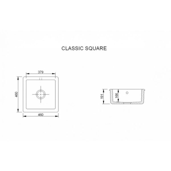 Shaws Classic Square porslinsho
