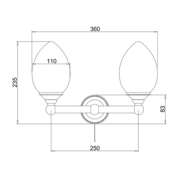 Burlington dubbel elliptisk lampa BUR-T53CHR