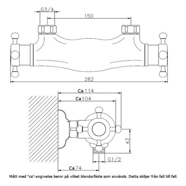 Victorian duschtermostat 250