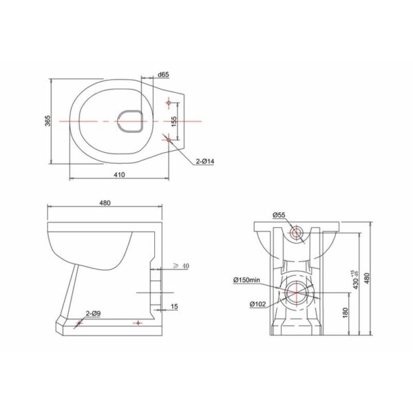 Burlington back to wall toalett BUR-P15