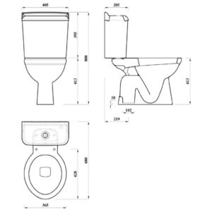 Dorchester golvstående toalett S-lås