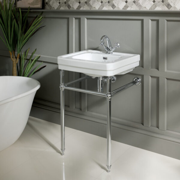 540 Basin _ Simple Stand SIDE Westcott 54 cm tvättställ med universal metallställning