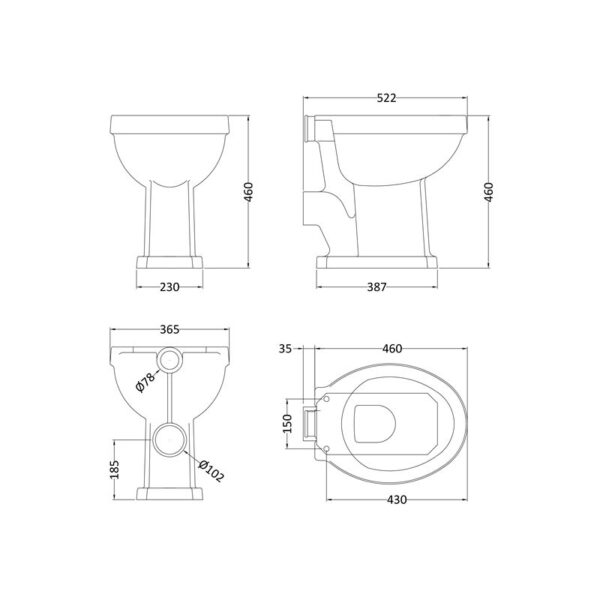 Fitzroy förhöjd HL/LL toalettunderdel Fitzroy förhöjd HL/LL toalettunderdel