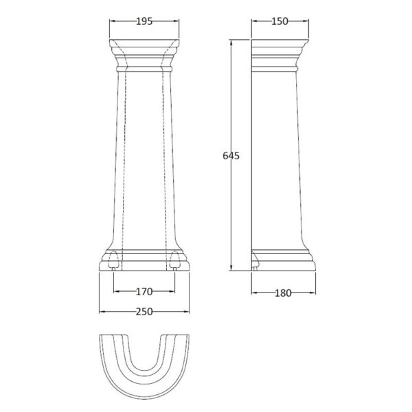 Porchester piedestal mått